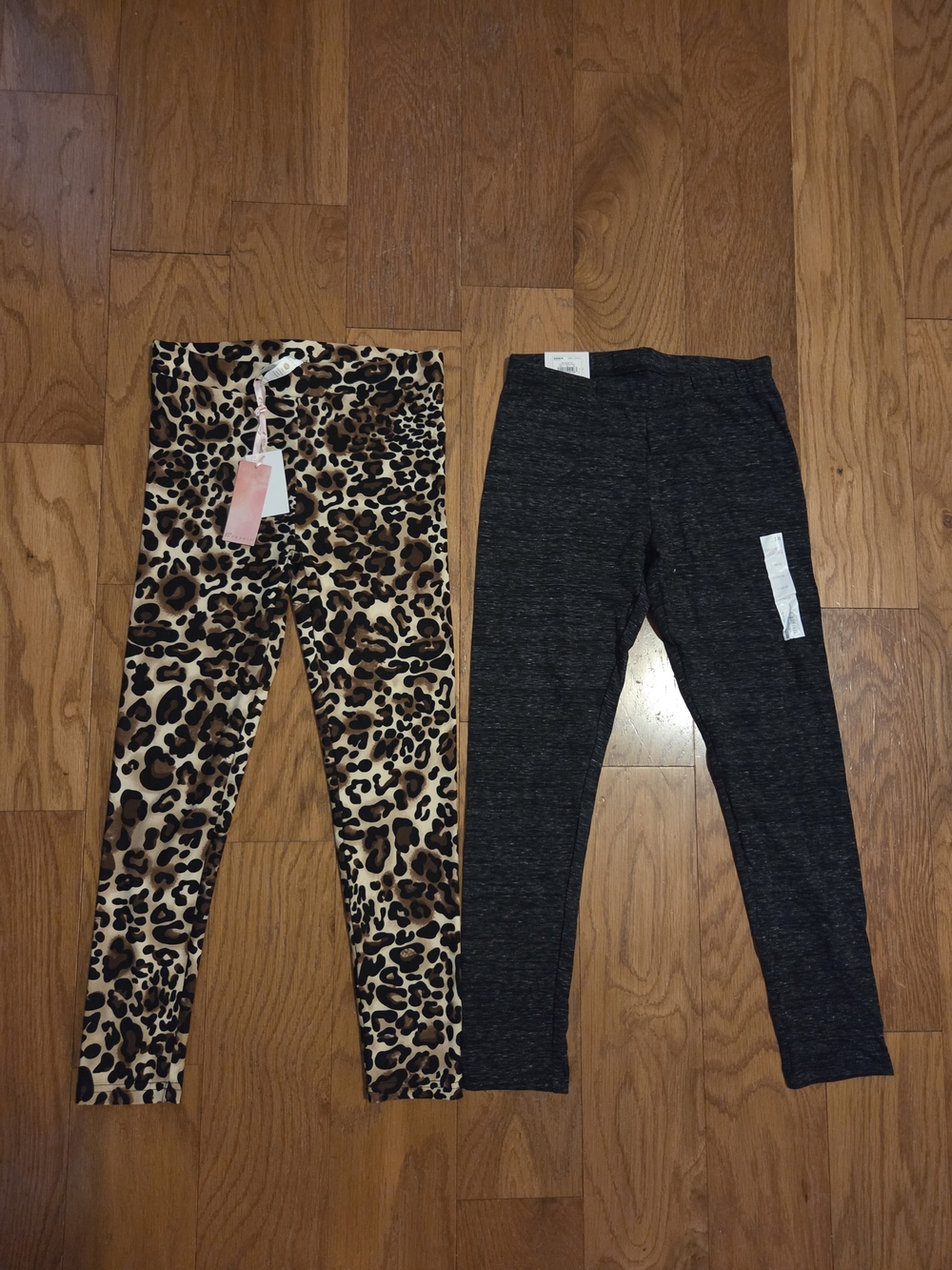 Leopard Print and Charcoal Kids Leggings - Both New With Tags!!